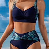 Bikini Brassière Plisada Impresa Playa