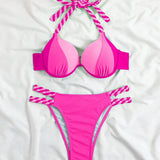 Conjunto de bikini de color bloque