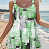 Tankini con tirantes y estampado