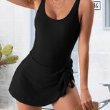 Maillot de baño de una pieza con corte esbelto que moldea el vientre para mujer