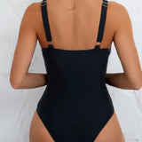 Maillot de Baño Tendencia Impresa Contrastada Una Pieza