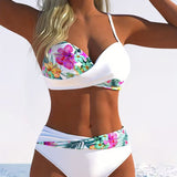 Bikini Bralette Estilo Impreso Contrastante