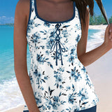 Tankini Impreso Culotte Cubriendo El Cuerpo