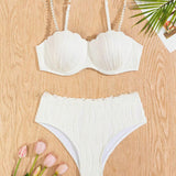 Bikini con Ligueros de Perlas Sexy