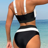 Bikini Bloque de Color Talla Alta