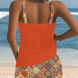 Tankini Sin Mangas Pantalón De Playa Dos Piezas