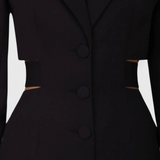 Bernice Vestido Blazer Midi con Corte y Espalda Descubierta