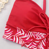 Bikini de Cintura Alta Boyleg Impreso