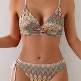 Bikini Impreso Triángulo Twist