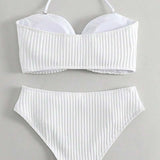 Bañador Halter Unicolor Rayado
