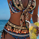 Bikini Bohème Geométrico Halter