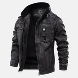 Alejandro | Chaqueta de Cuero con Cuello Alto
