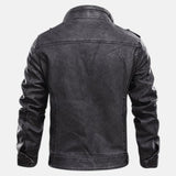 Alejandro | Chaqueta de Cuero con Cuello Alto
