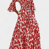 Mar Vestido Floral con Hombros Descubiertos