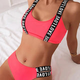 Bikini Letra Tirantes Sujetador Dos Piezas