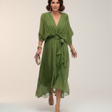 Leticia - Vestido midi con cintura de lazo