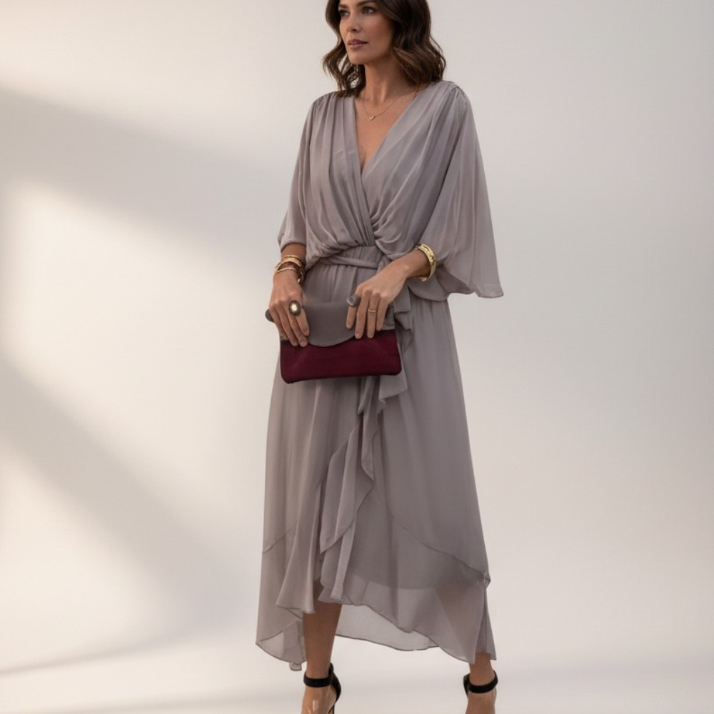 Leticia - Vestido midi con cintura de lazo