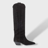 Botas Cowboy Altas Mujer de Ante Bordadas
