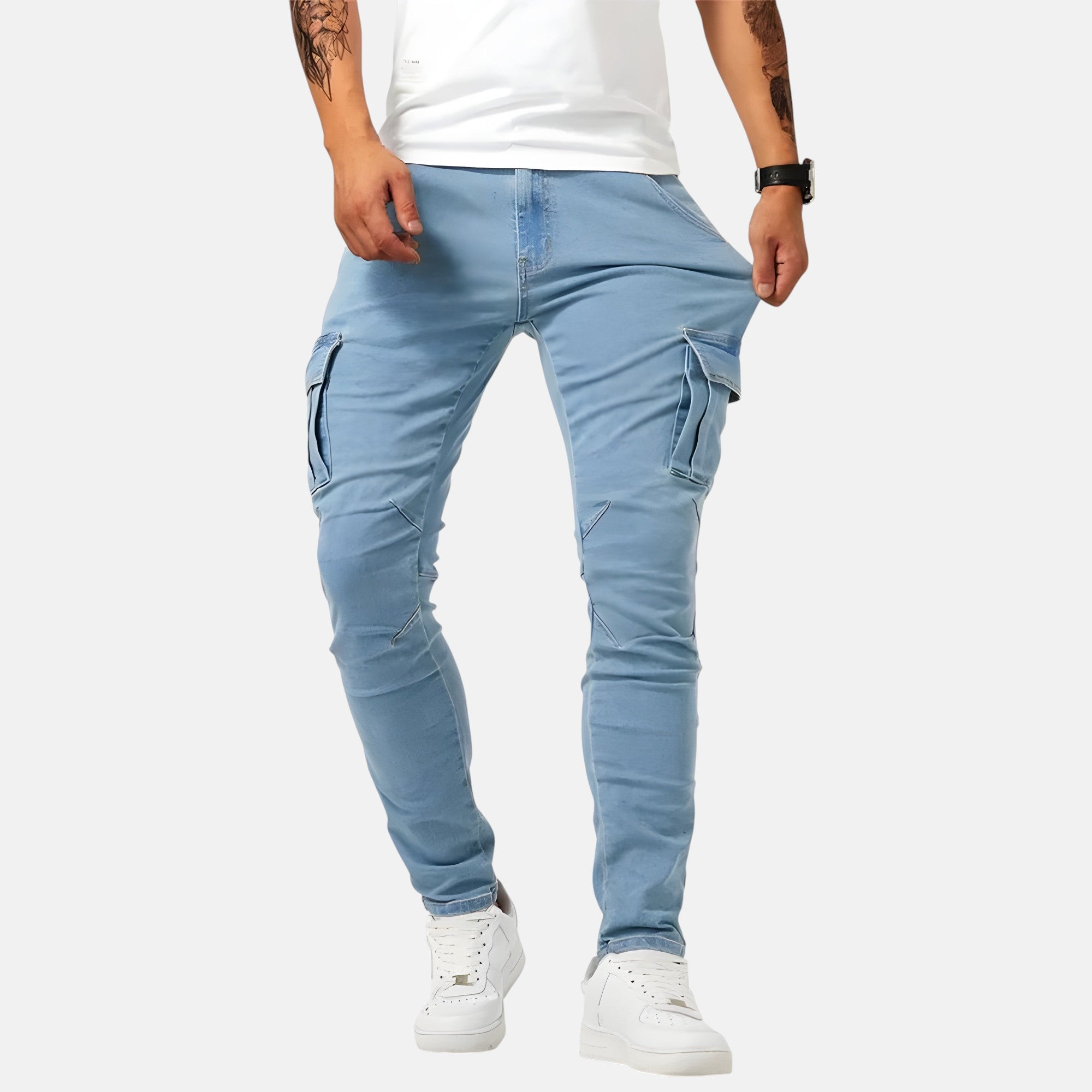 Alejandro | Pantalones Cargo de Denim Elástico