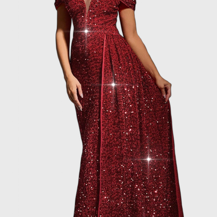 Esme Vestido de Lentejuelas con Hombros Descubiertos