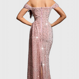 Esme Vestido de Lentejuelas con Hombros Descubiertos