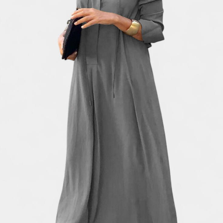 Verónica Vestido de Manga Larga con Escote en V