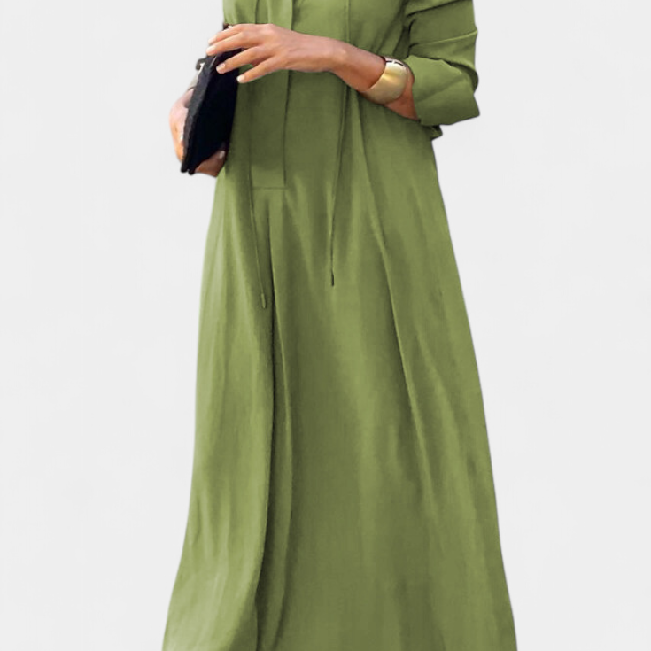 Verónica Vestido de Manga Larga con Escote en V