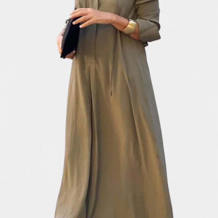 Verónica Vestido de Manga Larga con Escote en V