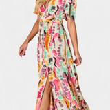 Yuki Vestido Boho con Escote en V y Tie-Dye