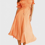 Lucia Vestido Midi Off-Shoulder