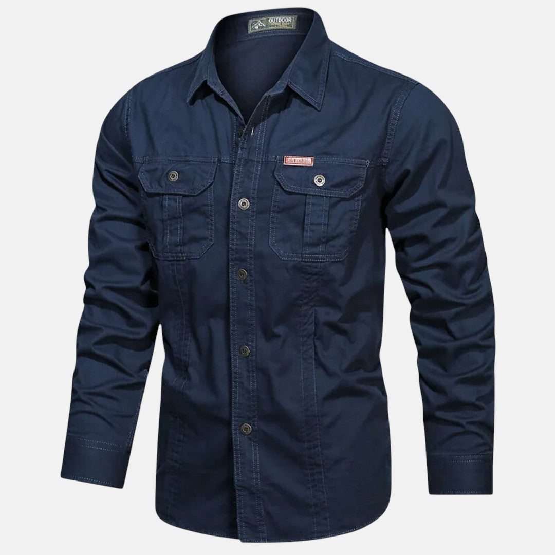 José | Camisa de Manga Larga con Botones y Bolsillos