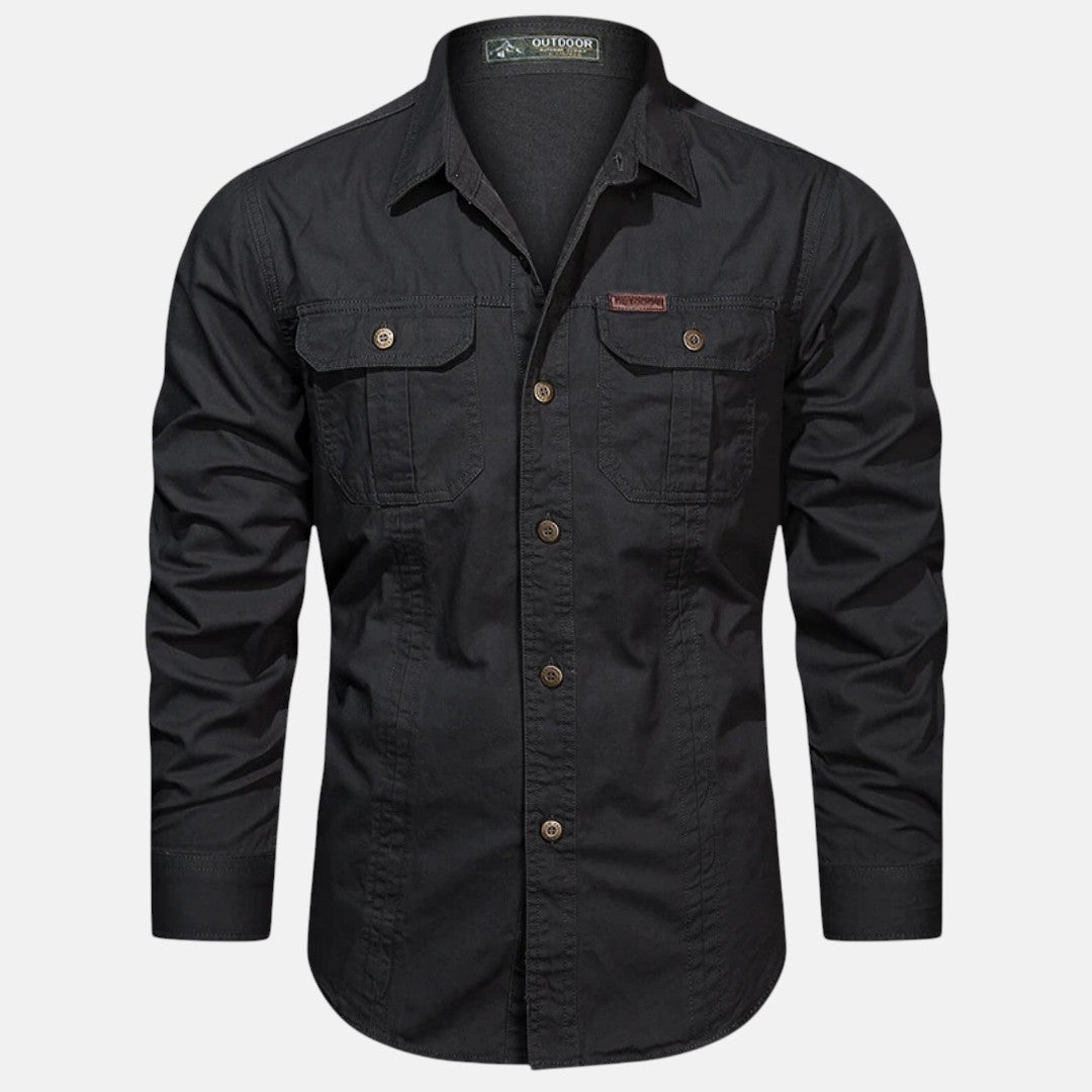 José | Camisa de Manga Larga con Botones y Bolsillos