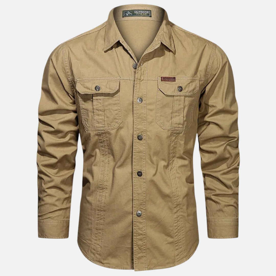 José | Camisa de Manga Larga con Botones y Bolsillos