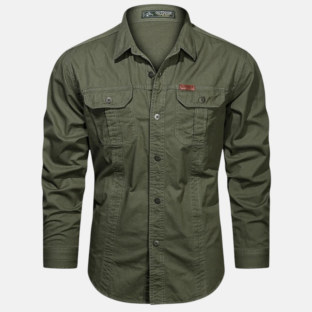 José | Camisa de Manga Larga con Botones y Bolsillos