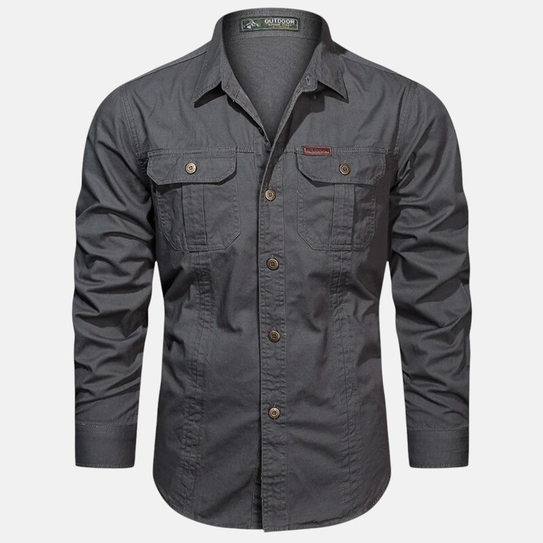 José | Camisa de Manga Larga con Botones y Bolsillos