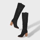 Botas Slouch Mujer Ante con Tacón