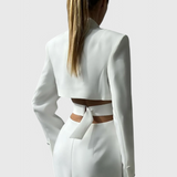 Bernice Vestido Blazer Midi con Corte y Espalda Descubierta