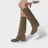 Botas altas de ante con tacón