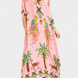 Evangeline Vestido Estampado con Hombros Caídos