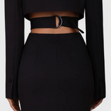 Bernice Vestido Blazer Midi con Corte y Espalda Descubierta
