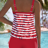 Maillot De Baño Impreso Corto Con Tirantes