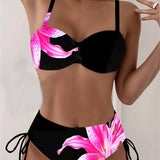 Bikini Triángulo Cordón Impreso Floral