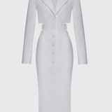 Bernice Vestido Blazer Midi con Corte y Espalda Descubierta