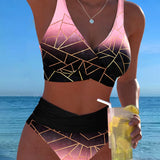 Bikini Degradado Geométrico Línea