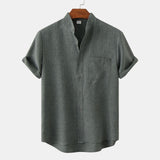 Daniel | Camisa de algodón lisa con botones