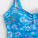 Bañador Con Escote Plisado Floral De Una Pieza