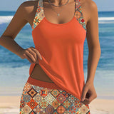 Tankini Sin Mangas Pantalón De Playa Dos Piezas