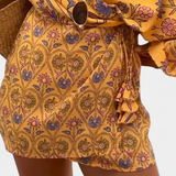 Candela Vestido Boho con Estampado Floral y Escote en V Cruzado