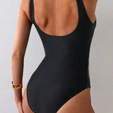 Maillot de Baño Sin Mangas Impreso de Una Pieza