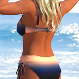 Bikini Motivo Degradado Cordon De Ajuste Moda